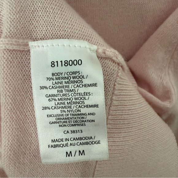 Bleu Gray Wool Cashmere Pink Classic Minimalist Turtleneck Sweater Medium‎ - Picture 5 of 5